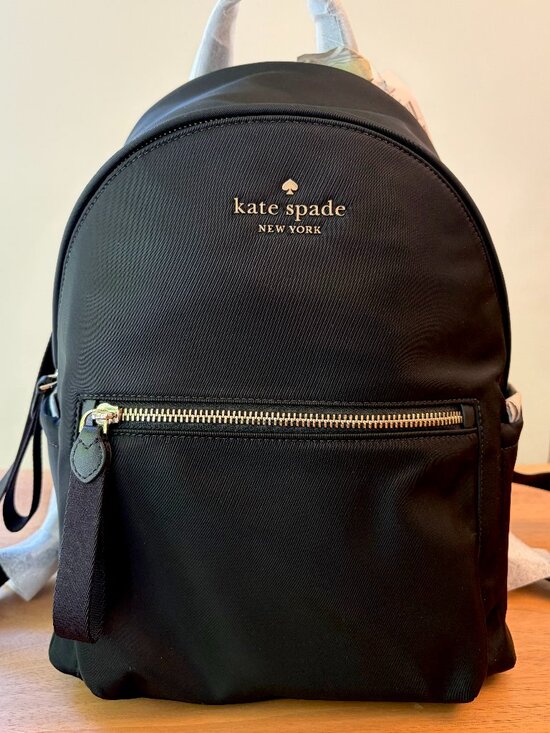 NWT Kate Spade Chelsea Medium Backpack Black Nylon KC522 Travel Work Bag main image 11